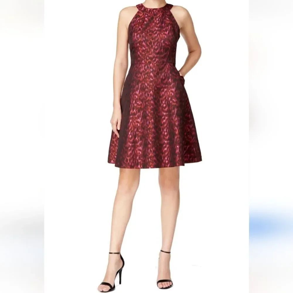 Calvin Klein Fit And Flare Dress. Dark Academia. Dramatic.
